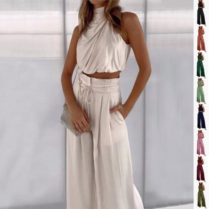 Ann – Ensemble Débardeur et Pantalon Large Sans Manches