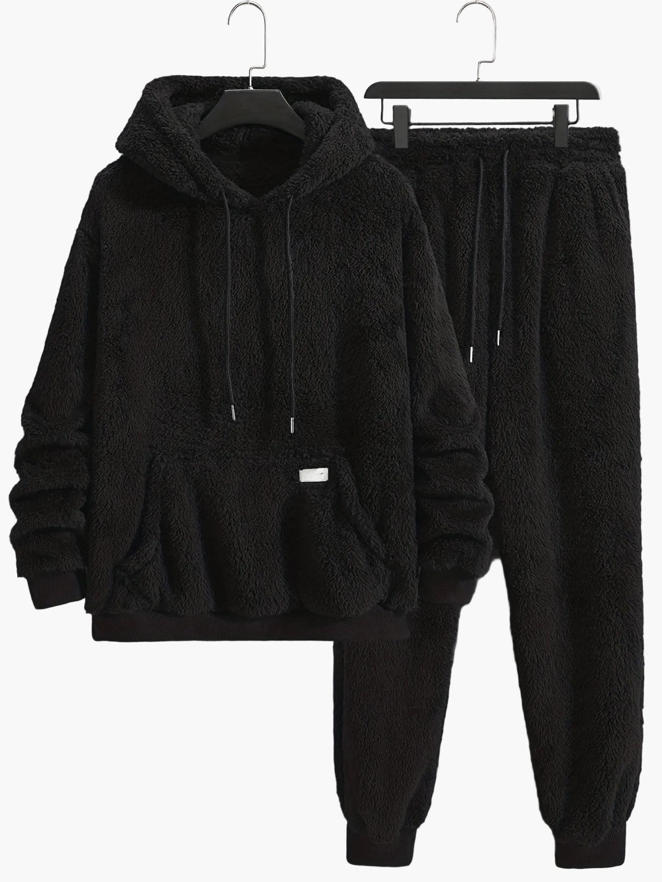 Ensemble décontracté homme sweat à capuche et pantalon style peluche pour l'automne et l'hiver
