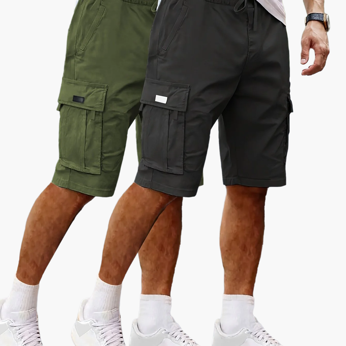 Shorts cargo décontractés pour homme 2 pièces, style urbain et polyvalent, idéals pour loisirs et activités extérieures