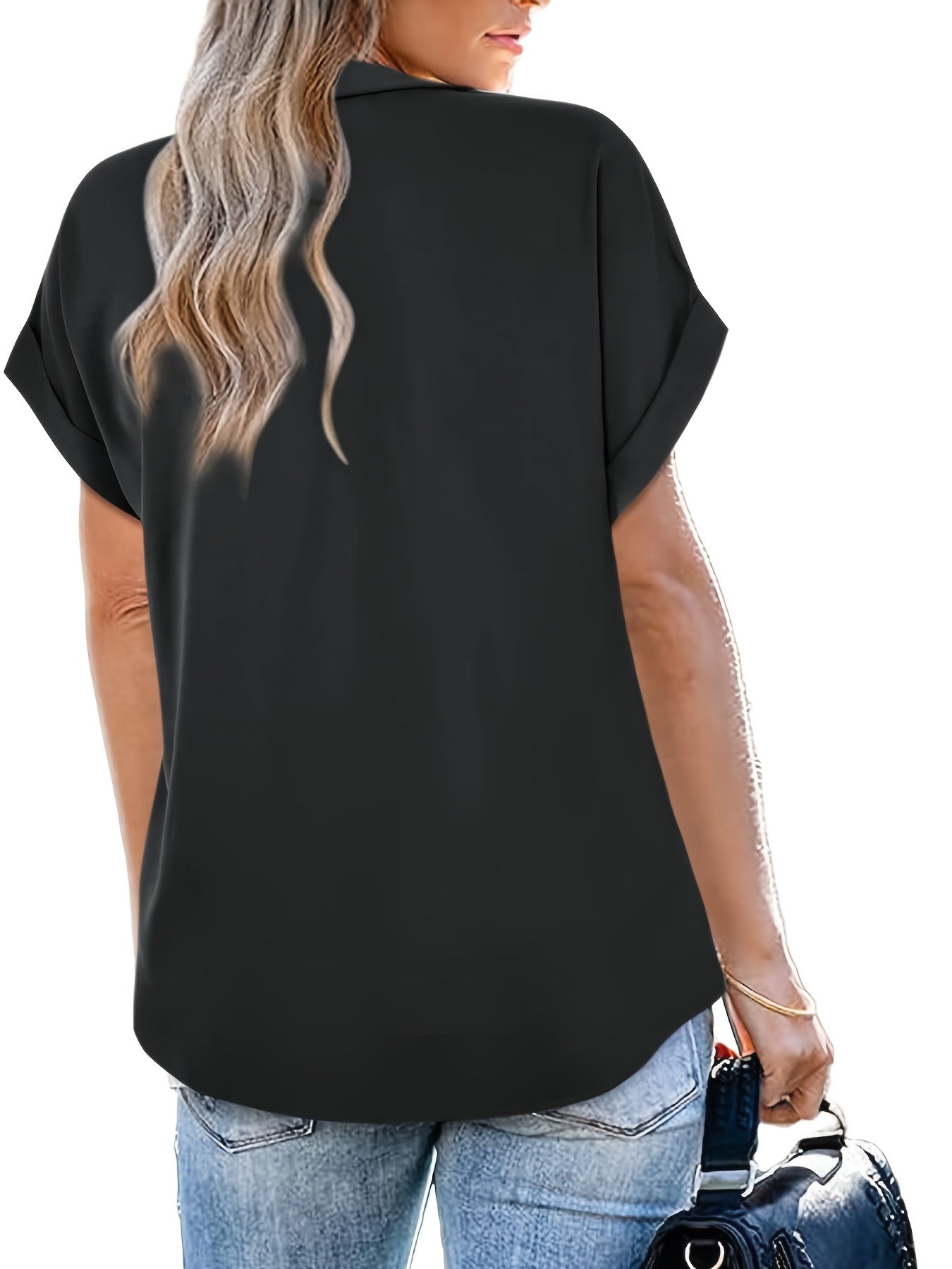 Elegant Women's Blouse Batwing Sleeves Casual Style Summer