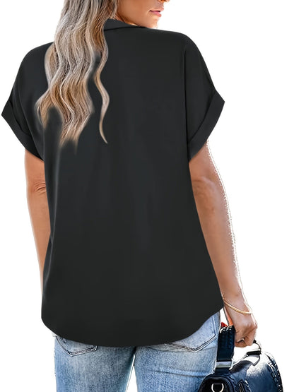 Elegant Women's Blouse Batwing Sleeves Casual Style Summer