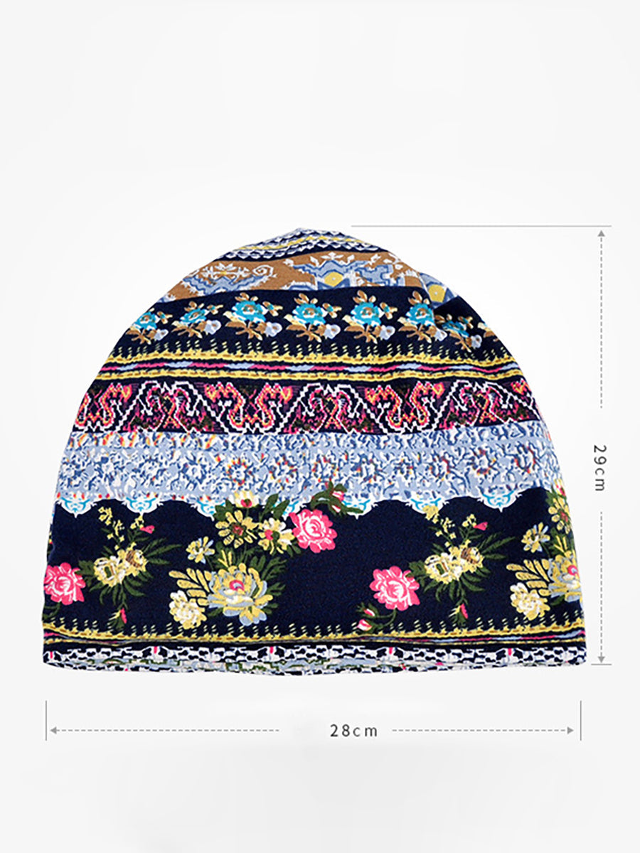 Gorro para mujer estilo bohemio de uso múltiple con motivo floral elegante para primavera, verano y otoño