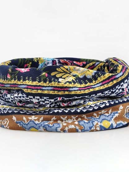 Gorro para mujer estilo bohemio de uso múltiple con motivo floral elegante para primavera, verano y otoño