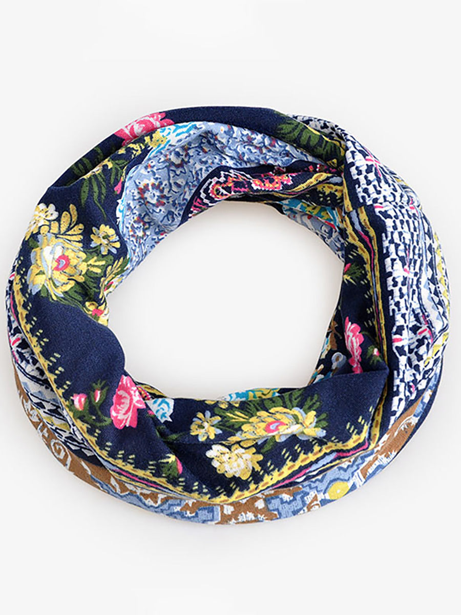 Gorro para mujer estilo bohemio de uso múltiple con motivo floral elegante para primavera, verano y otoño