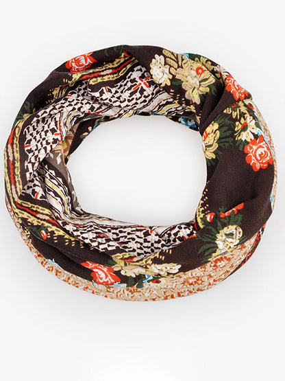 Gorro para mujer estilo bohemio de uso múltiple con motivo floral elegante para primavera, verano y otoño