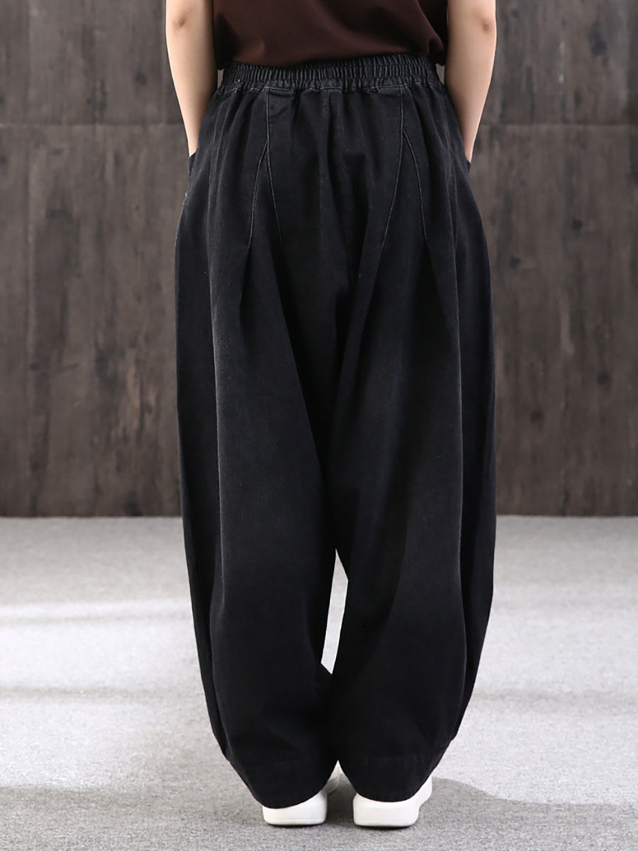 Loszittende broek voor dames in straatstijl met zakken, elastische taille, ideaal voor een modieuze stedelijke uitstraling