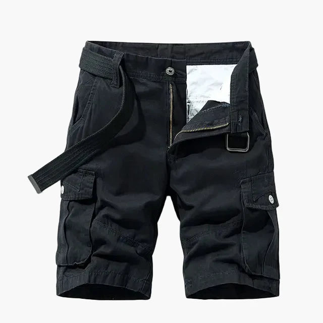 Pantalón corto cargo informal con múltiples bolsillos para hombre - Estilo urbano y funcional para la aventura y el día a día