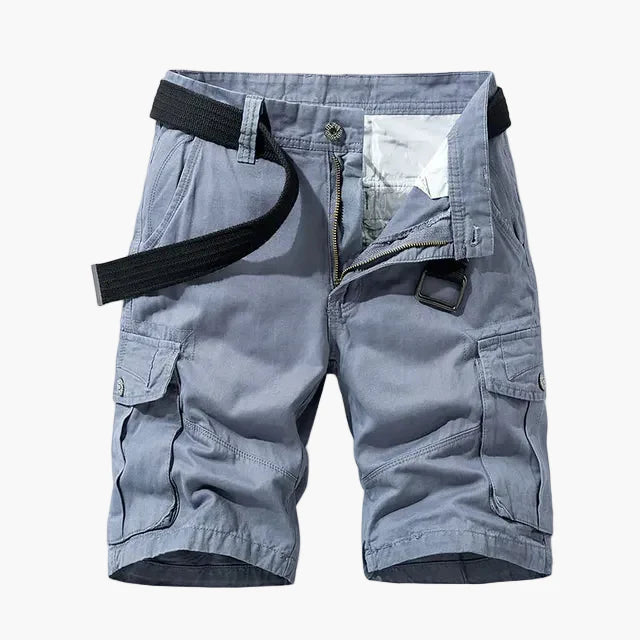 Pantalón corto cargo informal con múltiples bolsillos para hombre - Estilo urbano y funcional para la aventura y el día a día