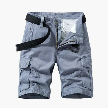 Pantalón corto cargo informal con múltiples bolsillos para hombre - Estilo urbano y funcional para la aventura y el día a día