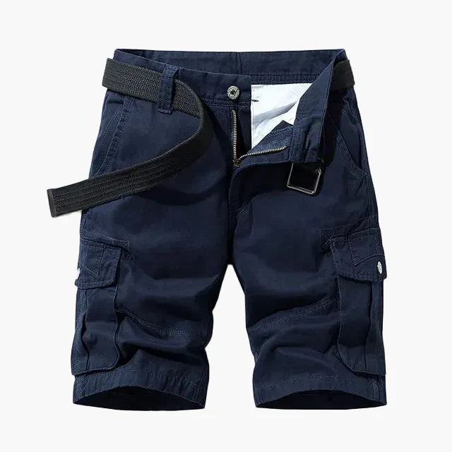 Pantalón corto cargo informal con múltiples bolsillos para hombre - Estilo urbano y funcional para la aventura y el día a día