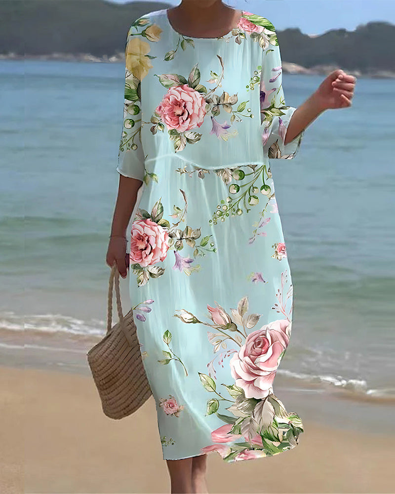 Mirna™ - Robe Florale Couvrant le Ventre