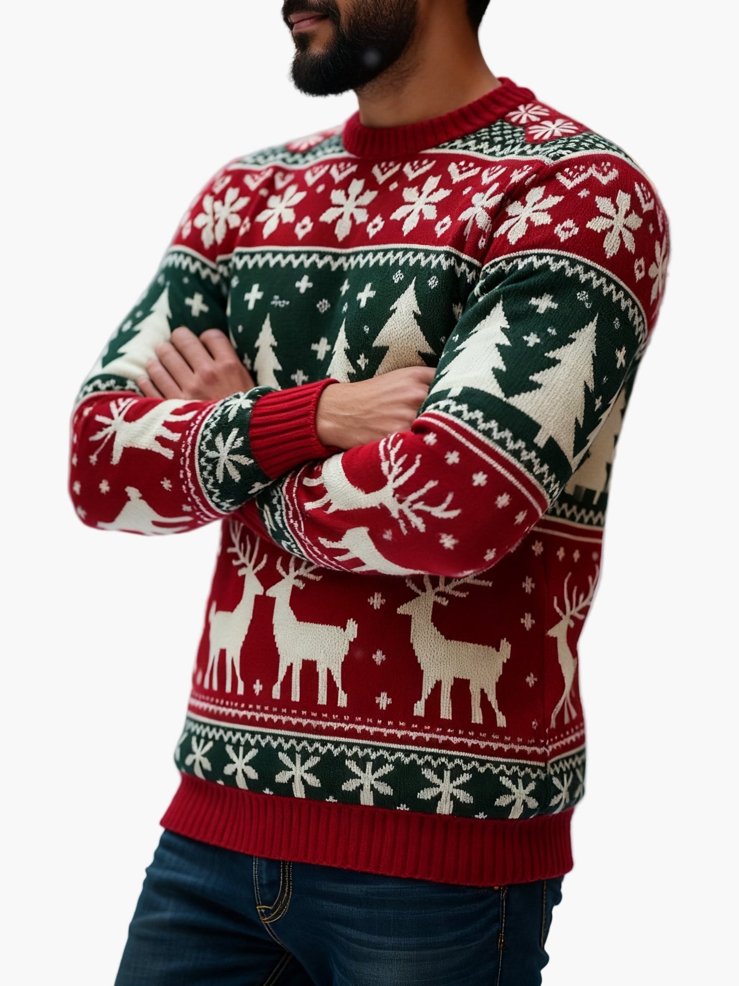 Pull de Noël homme à motifs festifs pour fêtes et hiver