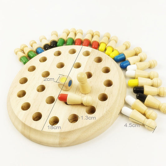 Jeu d'échecs mémoire en bois pour enfants – Jeu éducatif Montessori