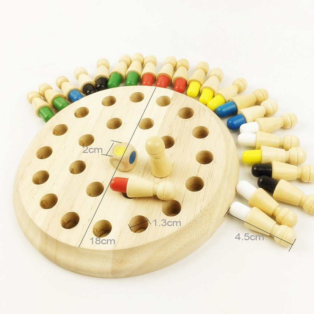 Jeu d'échecs mémoire en bois pour enfants – Jeu éducatif Montessori