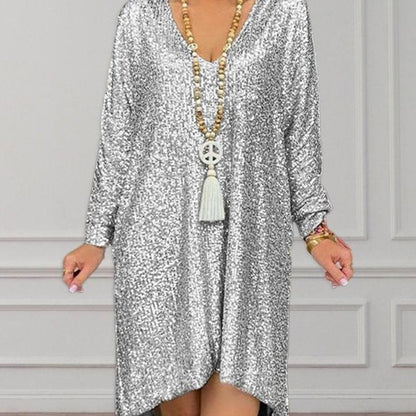Robe Femme Élégante à Sequins Style Décontracté Chic pour Occasions et Soirées