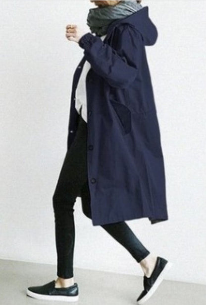 Amanda – Veste coupe-vent décontractée mi-longue à manches longues