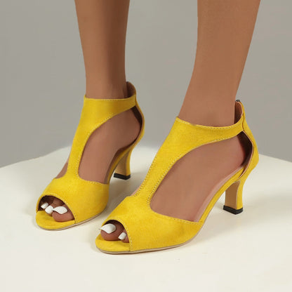 Claire – Sandales à Talons Hauts avec Fermeture Éclair et Bout Ouvert