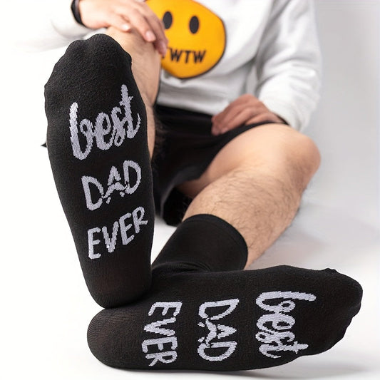 Chaussettes fantaisie homme – Cadeau original « Best Dad Ever » pour papa – Style décontracté, humour et confort au quotidien