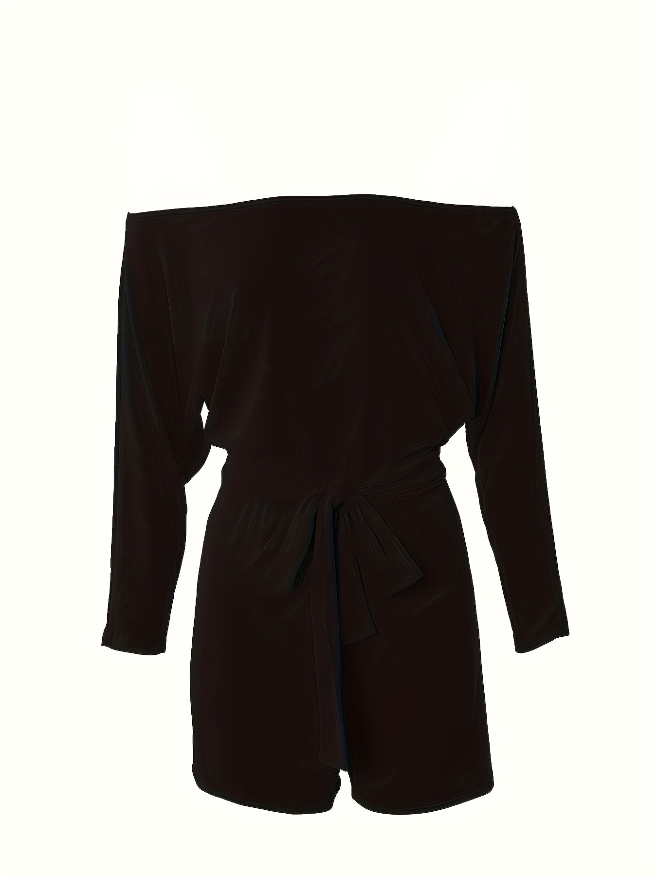Avslappnad kort jumpsuit för kvinnor i Bardot-stil med långa ärmar för sommaren
