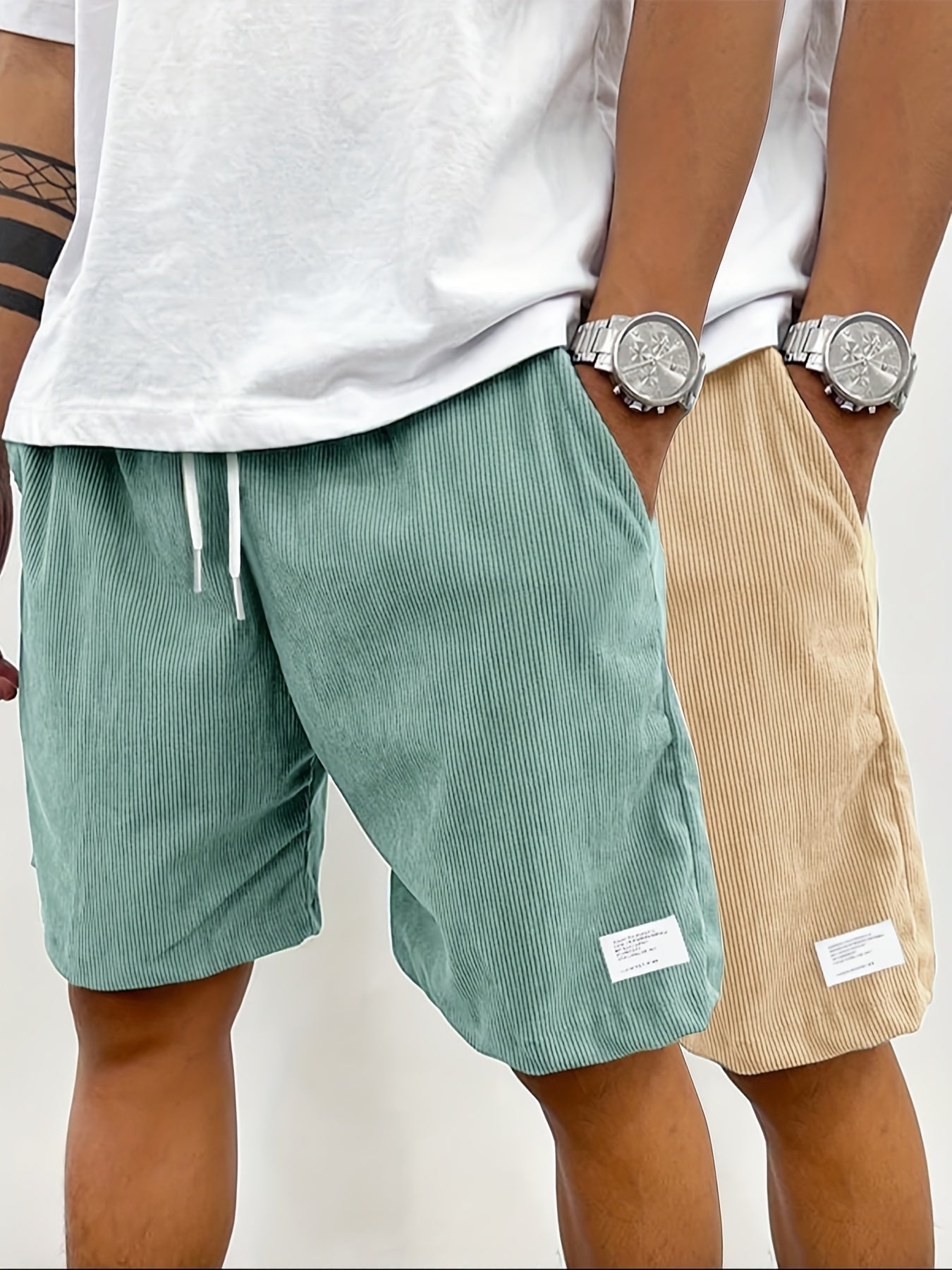 Short vintage décontracté pour homme avec poches – Style urbain idéal pour l'été et les loisirs