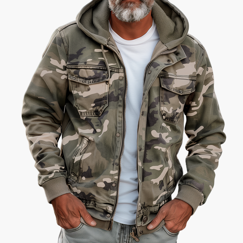 Veste à Capuche Camouflage Style Cargo pour Homme – Idéale pour l’Extérieur et la Ville