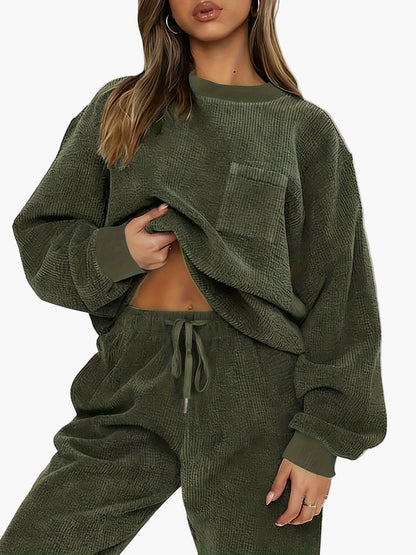 Ensemble décontracté femme deux pièces style urbain pour automne/hiver