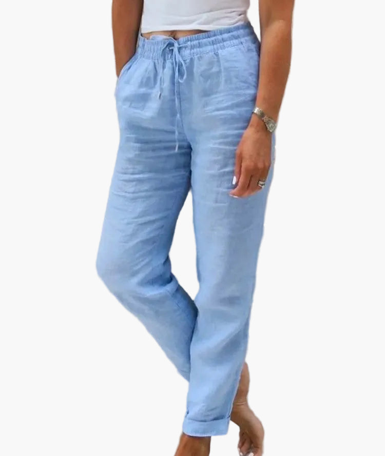 Women's relaxed trousers casual style elastic waist for daily use