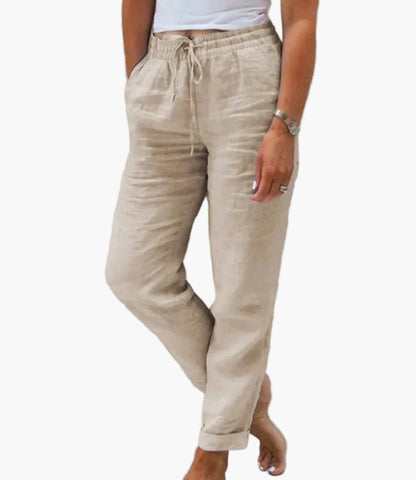 Women's relaxed trousers casual style elastic waist for daily use