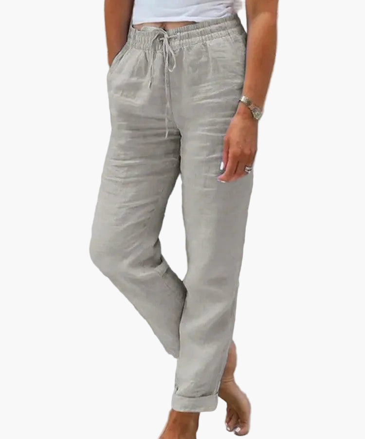 Women's relaxed trousers casual style elastic waist for daily use