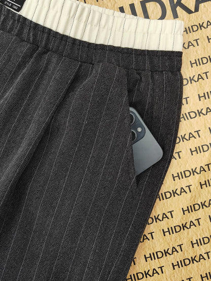 Pantalon ample à rayures pour homme style détente élégance moderne