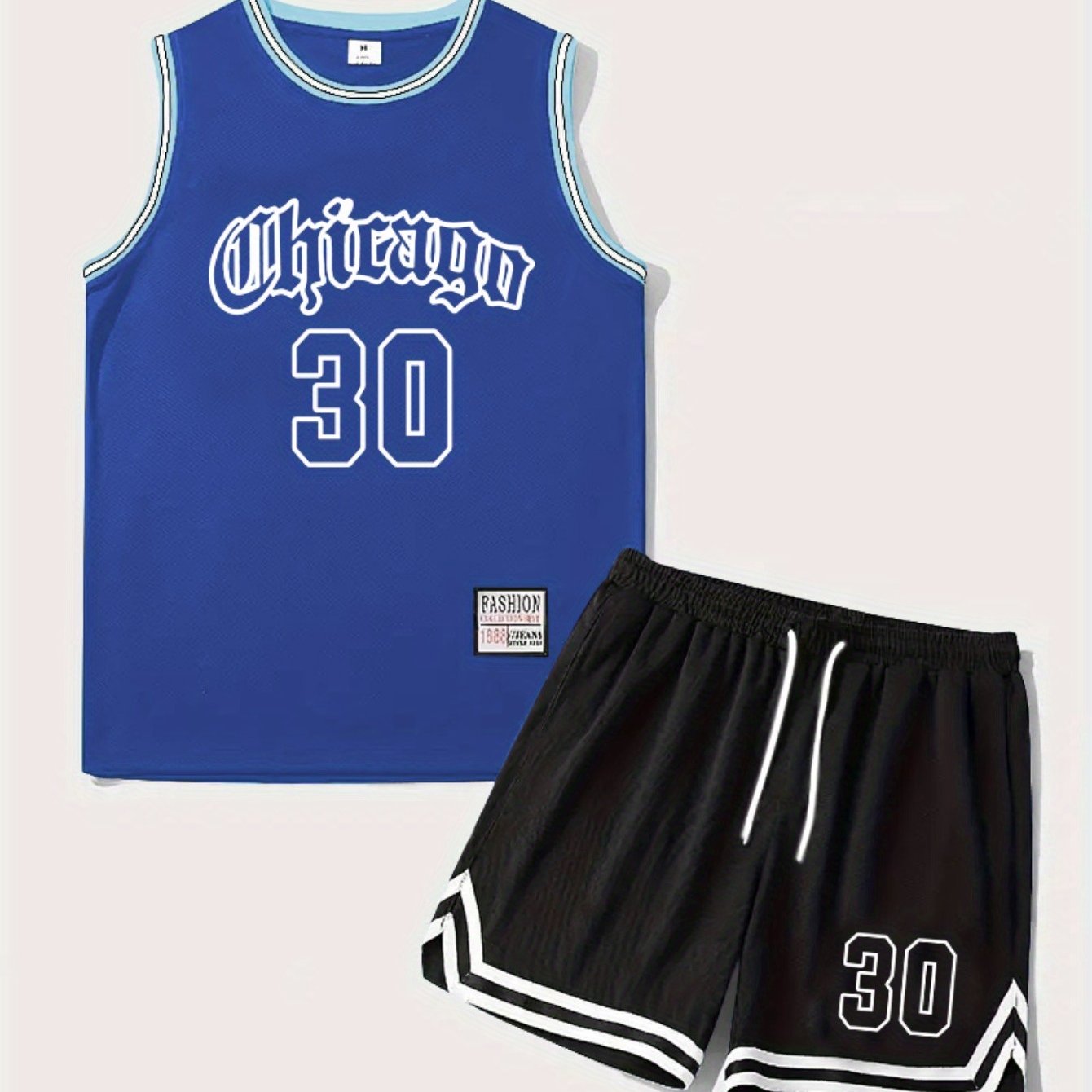 Men's Chicago Style Basketball Tank Top and Shorts Set - Urban Sporty Look