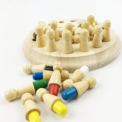Jeu d'échecs mémoire en bois pour enfants – Jeu éducatif Montessori