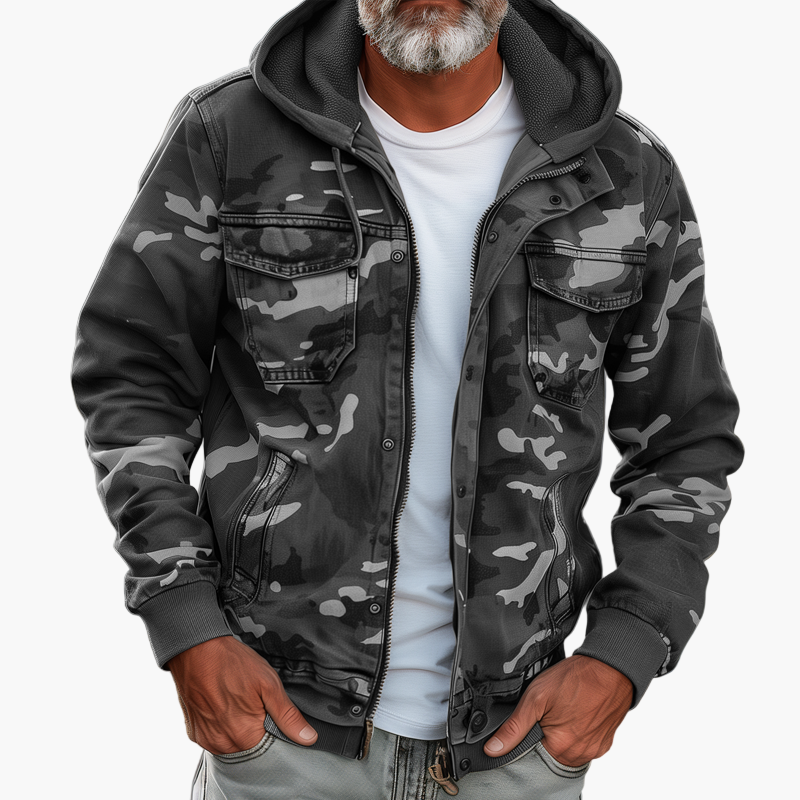 Veste à Capuche Camouflage Style Cargo pour Homme – Idéale pour l’Extérieur et la Ville