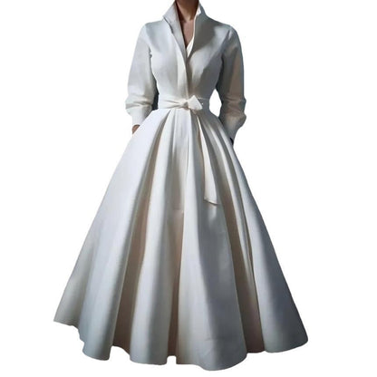 Grace – Robe Tempérament à Col Montant Simple