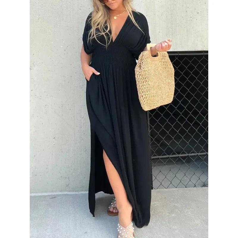 Hayley – Robe d'été avec décolleté en V et fente
