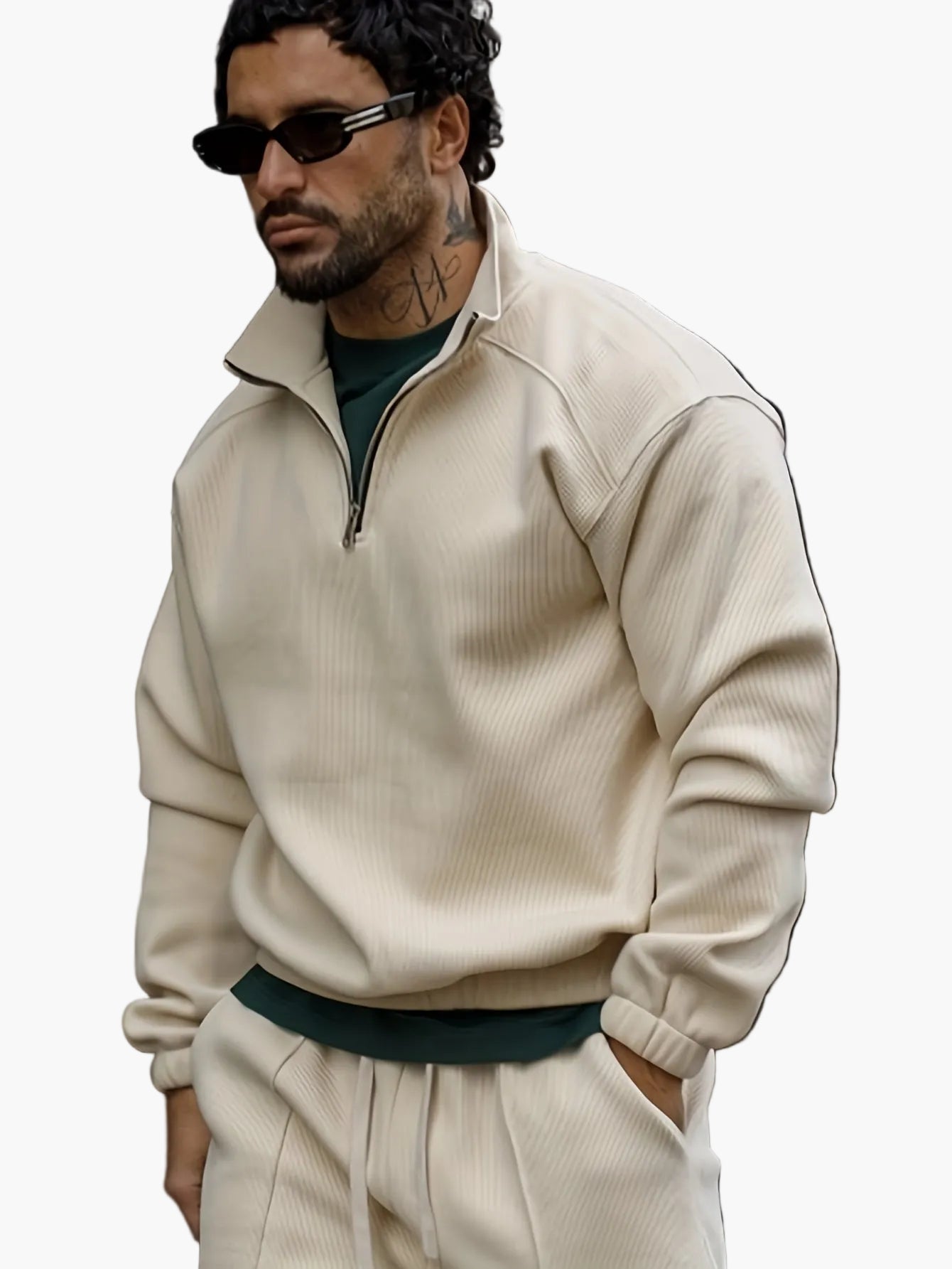 Survêtement décontracté pour homme avec sweat zippé – Style urbain polyvalent