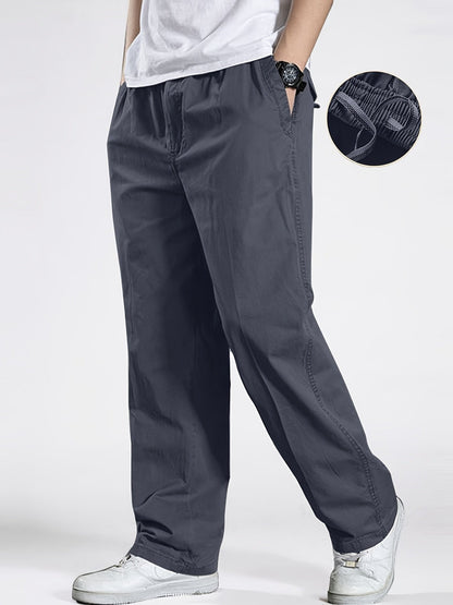Pantalón casual para hombre con cintura elástica, corte holgado, ideal para ocio y descanso
