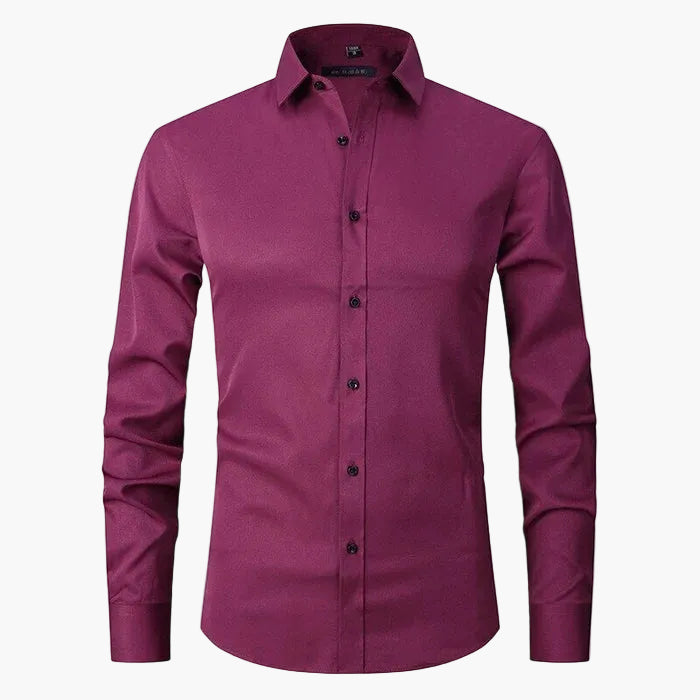 Camisa Ajustada para Hombre Elegante de Negocios y Casual – Mangas Largas, Estilo Moderno