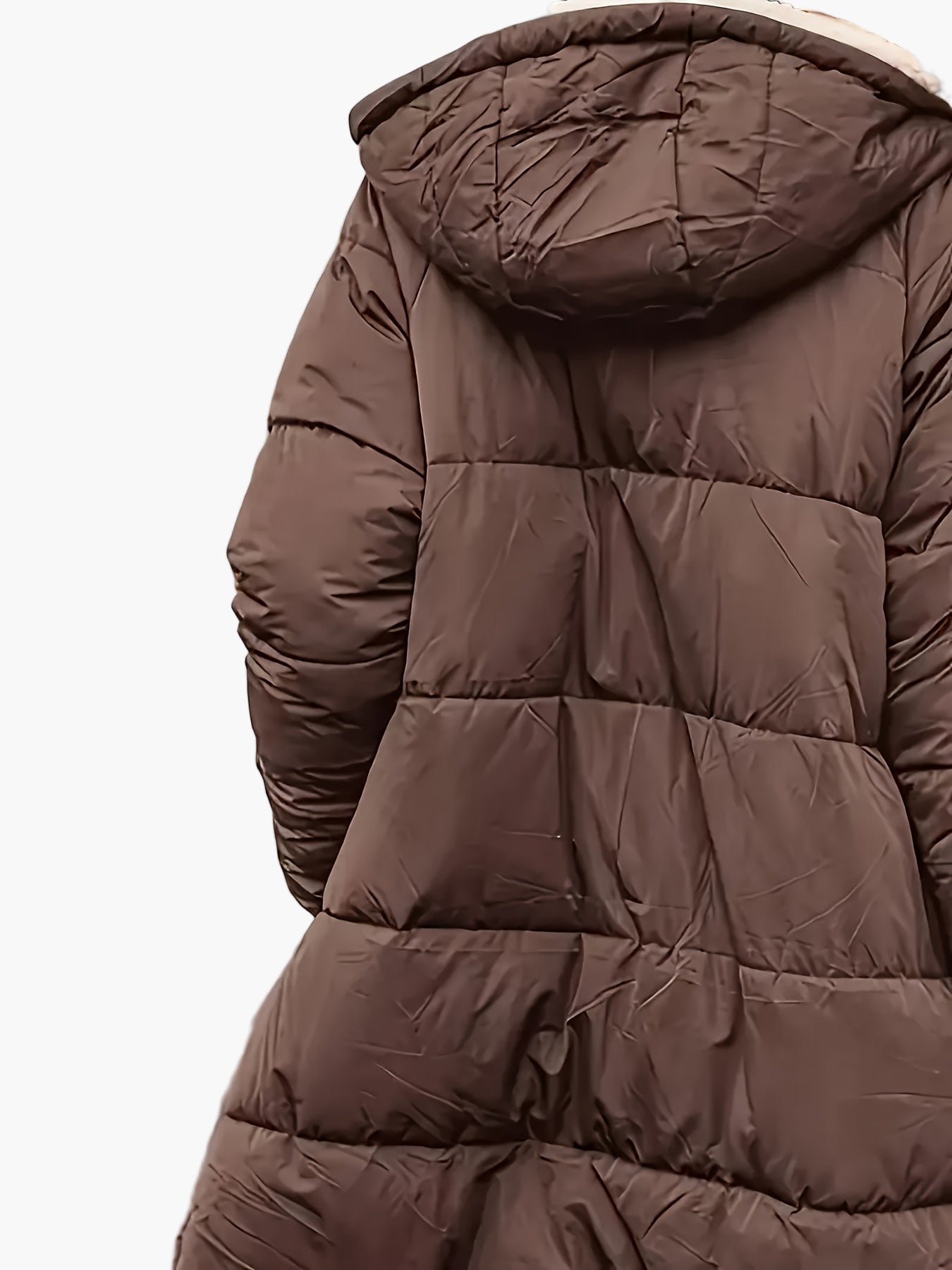 Manteau long d'hiver femme style décontracté avec capuche et doublure chaude, idéal pour les voyages et le quotidien