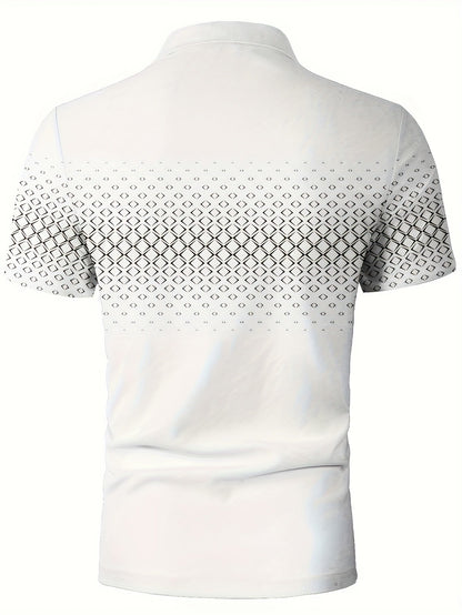 Polo Homme Mode Décontractée à Motif Géométrique pour Été