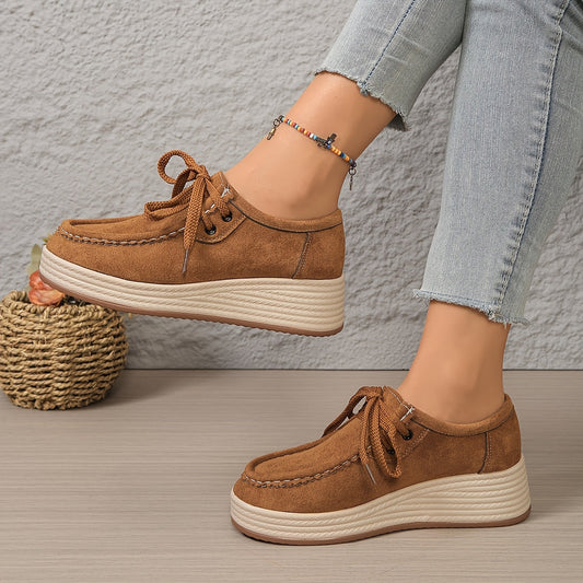 Scarpe con zeppa casual da donna stile mocassino urbano