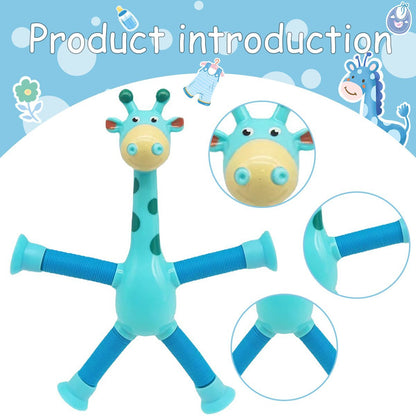 Jouet Girafe Télescopique à Ventouse pour Bébé et Enfant – Jouet Éducatif et Sensoriel Ludique
