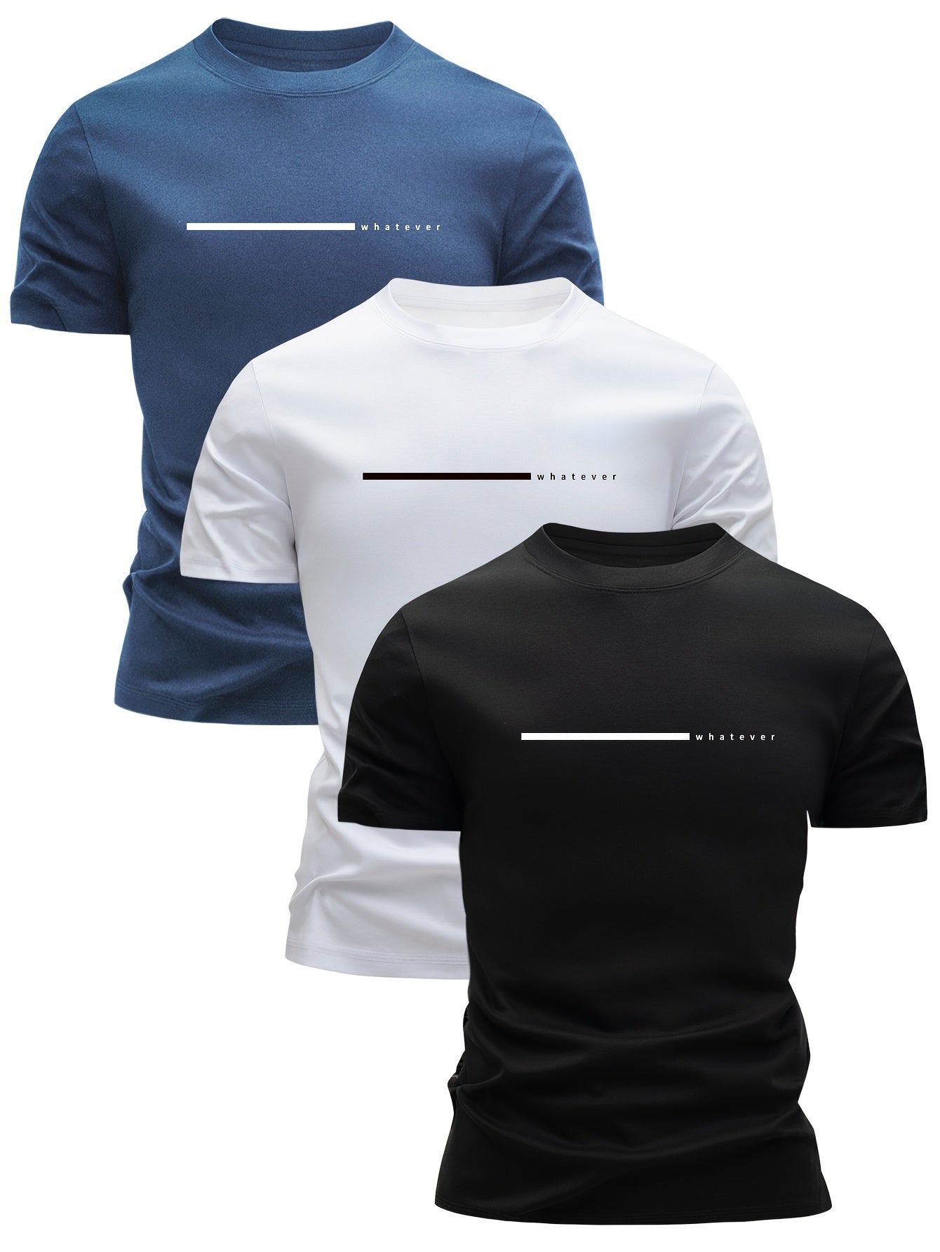 Herret-shirt i afslappet stil med moderne "whatever" tryk til hverdag