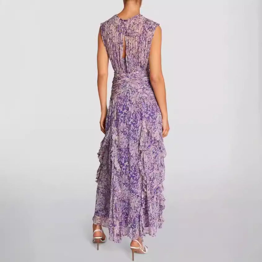 Lisa – Robe en Chiffon V-cou à Épaules Dégagées pour Femmes