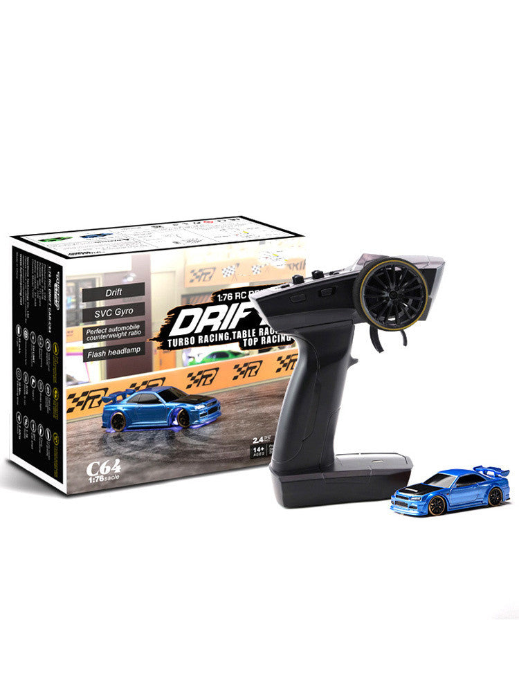 RC Driftauto 1:76 voor volwassenen en tieners – Model C64, turbo stijl, ideaal voor tafelraces en driften