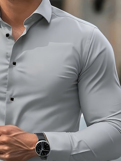 Elegant long-sleeve shirt for men - Slim fit, business and urban style