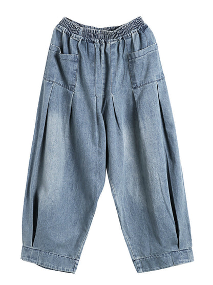 Loszittende broek voor dames in straatstijl met zakken, elastische taille, ideaal voor een modieuze stedelijke uitstraling