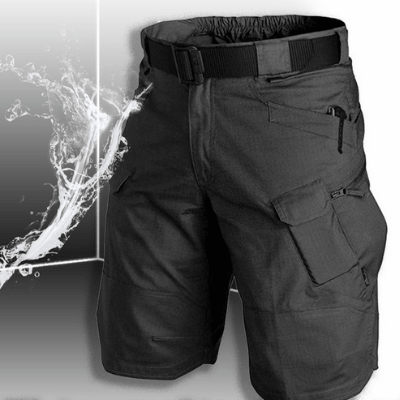Men's Waterproof Tactical Shorts Military Style Multi-Pocket for Hiking and Outdoor Activities