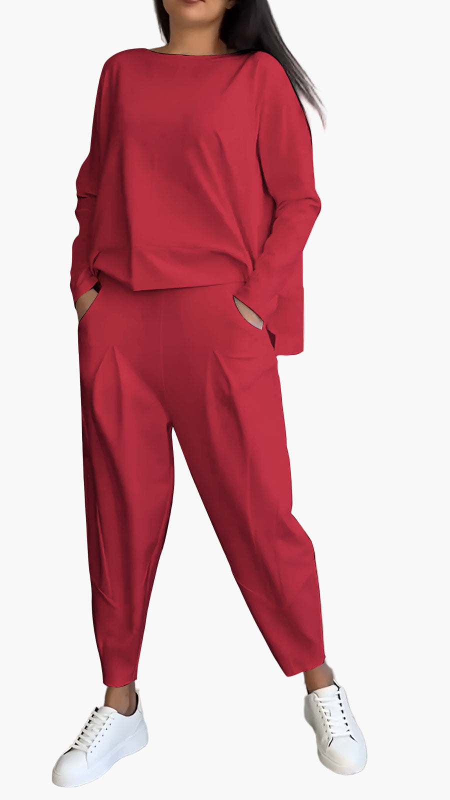 Ensemble détente deux pièces style décontracté pour femme – confort chic pour la maison et les sorties