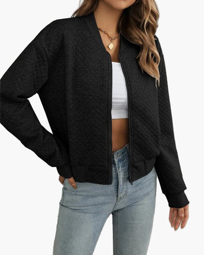 Blouson Bomber Matelassé Tendance Femme Style Urbain Décontracté
